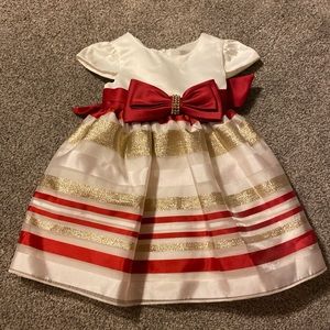 🧡 Buy 1 Get 2 Free! Red, white, and gold formal Christmas dress